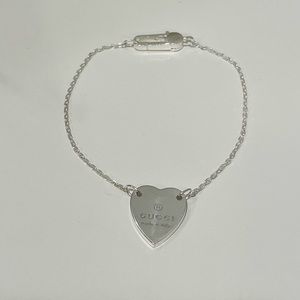 Gucci Silver Heart Bracelet